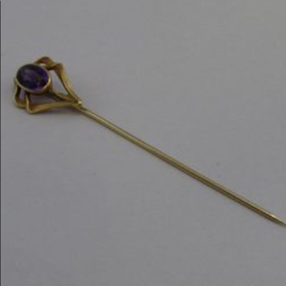 14K gold art nouveau stick pin